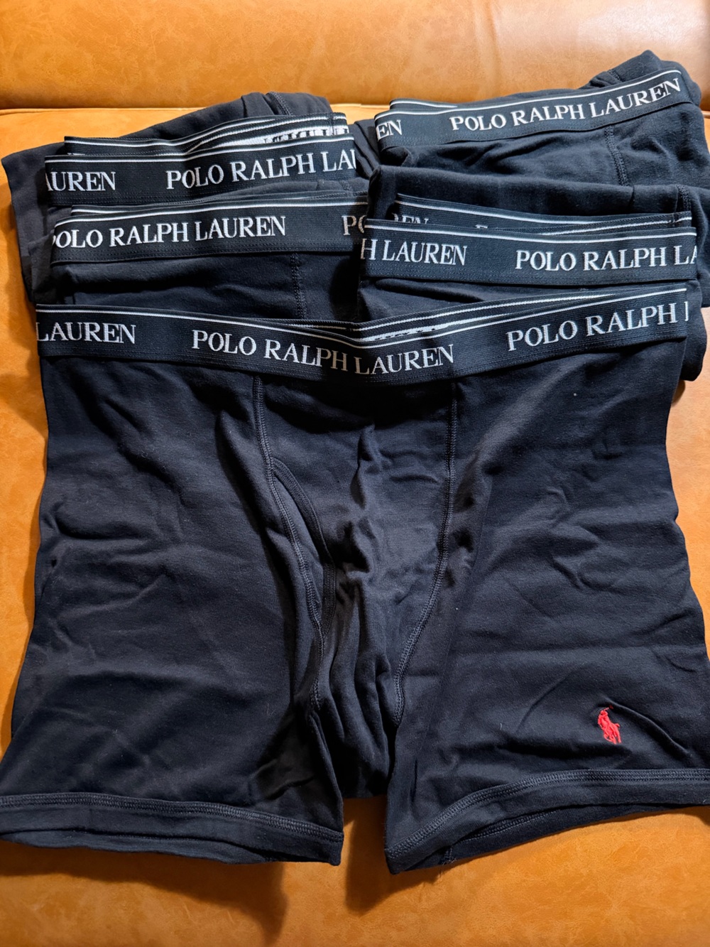 Polo by Ralph Lauren Black Boxer Briefs with Logo Waistband - 5 Pair